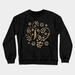 Luxury Golden Calligraphy Monogram with letter V Crewneck Sweatshirt